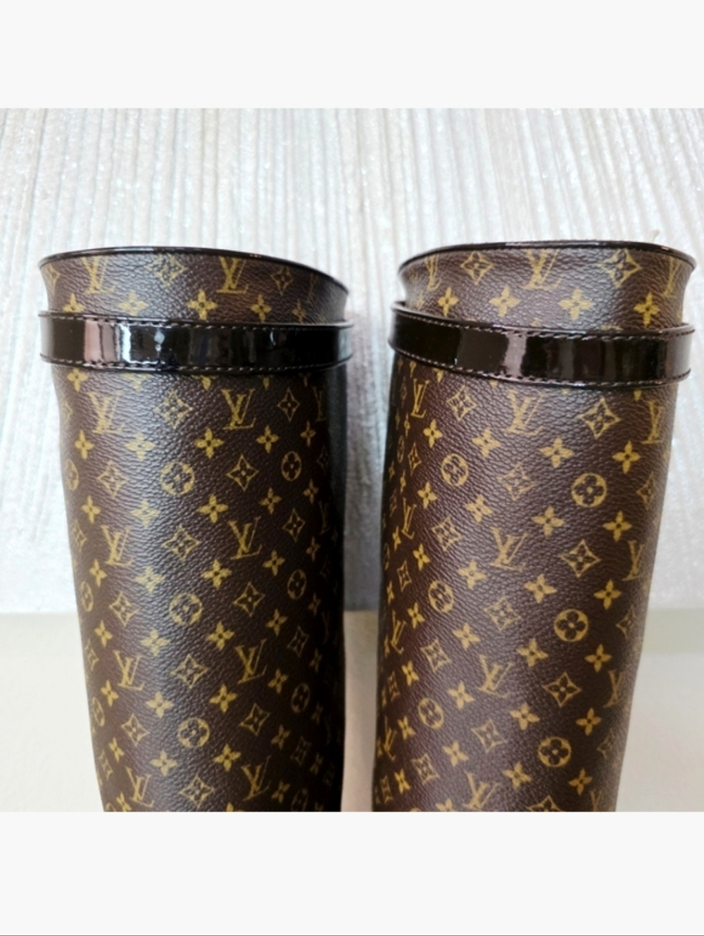 Louis Vuitton Monogram Canvas Patent Leather Knee-high Boots - EU 38.5 / US 8 - Picture 10 of 16